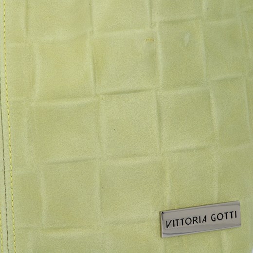 Włoskie Torebki Skórzane Shopper Bag z etui renomowanej firmy Vittoria Gotti Limonkowa (kolory) Vittoria Gotti PaniTorbalska
