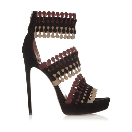 Suede platform sandals net-a-porter czarny na platformie