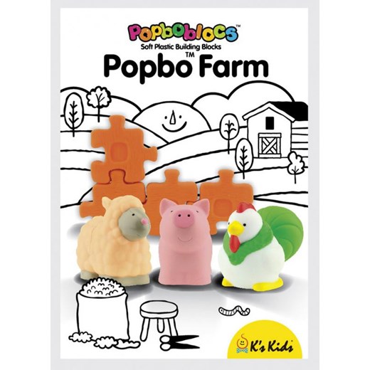 Klocki - Popboblocs - farma 1 marko-baby-pl bialy guma