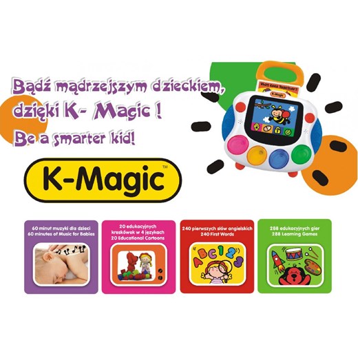 K-Magic Interaktywna Konsola Edukacyjna z kreskówkami - zestaw Combo marko-baby-pl bialy fantastyczne