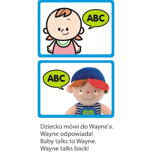Przytulanka interaktywna - Wayne uczy mówić marko-baby-pl bialy klasyczny