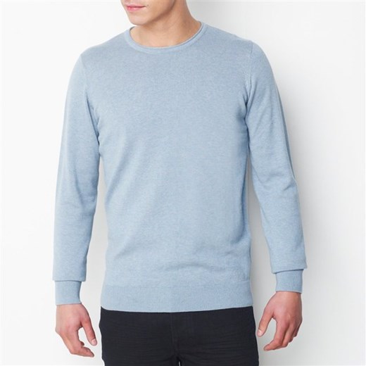 Sweter z dekoltem Y, 100% bawełny la-redoute-pl niebieski ciemny
