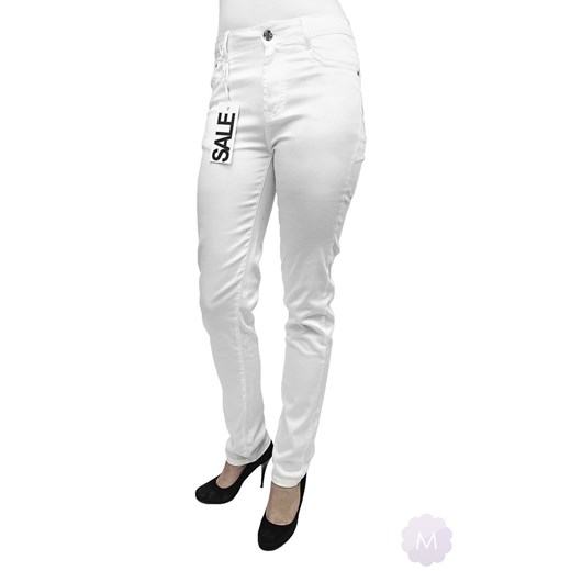 Białe spodnie cienkie delikatnie zwężane z wyższym stanem mercerie-pl bialy cienkie