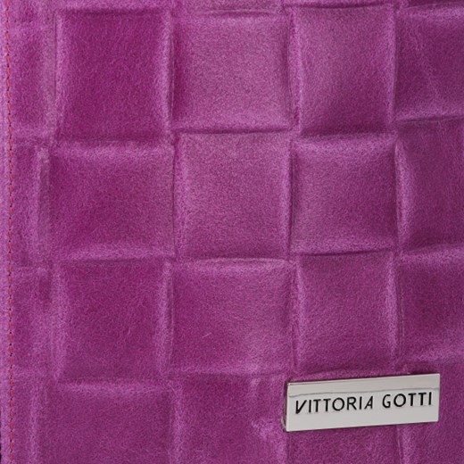 Włoska Torebka Skórzana Shopper Bag XL z Etui renomowanej firmy Vittoria Gotti Fioletowa (kolory) Vittoria Gotti PaniTorbalska