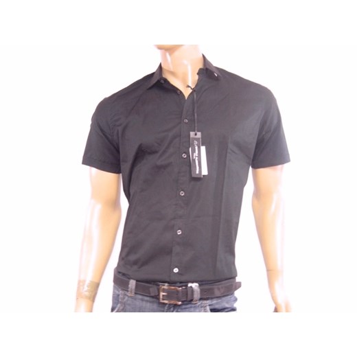Shirt Mod. DANIELE ALESSANDRINI C1137B1532801 Black maranellowebfashion-com szary modne
