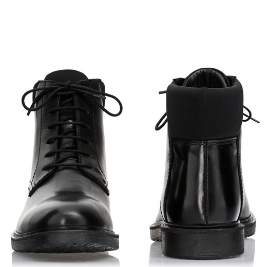 Ochnik buty zimowe męskie eleganckie skórzane na zimę sznurowane