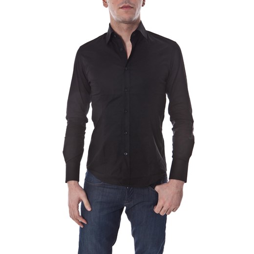 Shirt Mod. DANIELE ALESSANDRINI C843R7713300 Black maranellowebfashion-com czarny łatki