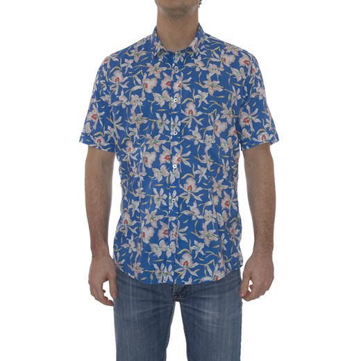 Shirt Mod. DANIELE ALESSANDRINI C1237B7203201 Blue maranellowebfashion-com niebieski modne