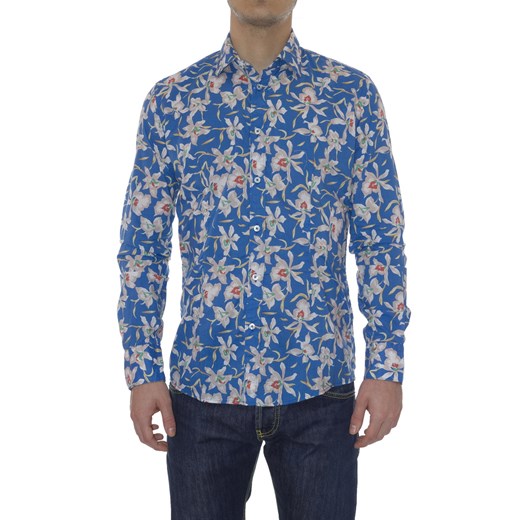 Shirt Mod. DANIELE ALESSANDRINI C1268B7203201 Light blue maranellowebfashion-com niebieski modne