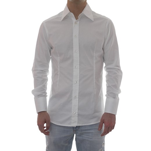 Shirt Mod. DANIELE ALESSANDRINI C280R3523202 White maranellowebfashion-com szary łatki