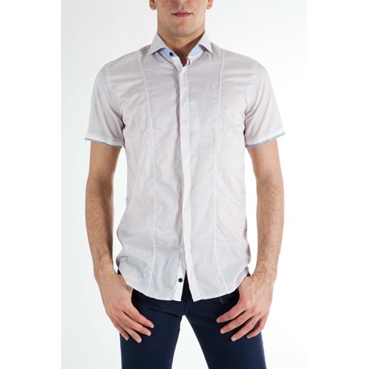 Shirt Mod. PAOLO PECORA PUS12016C59 White maranellowebfashion-com brazowy modne