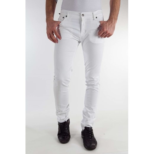 Pantalone Mod. DANIELE ALESSANDRINI PD4610L5203200 White maranellowebfashion-com bialy modne