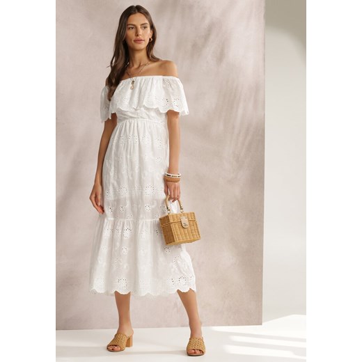 Biała Sukienka Menilophi Renee S/M wyprzedaż Renee odzież