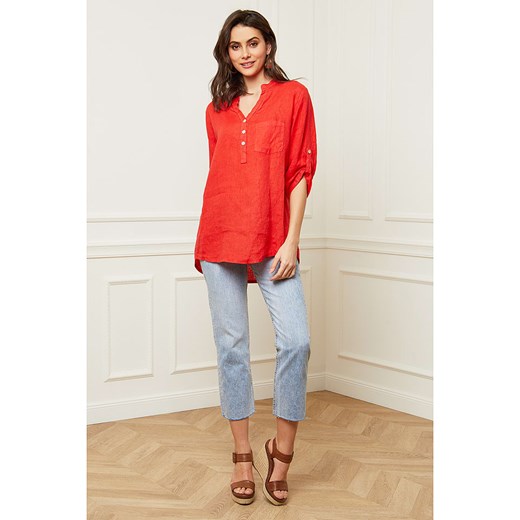 Bluzka damska Fleur De Lin w serek z długimi rękawami 