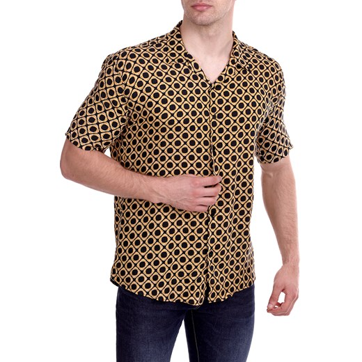 Koszula męska IVET z krótkim rękawem w abstrakcyjnym wzorze 