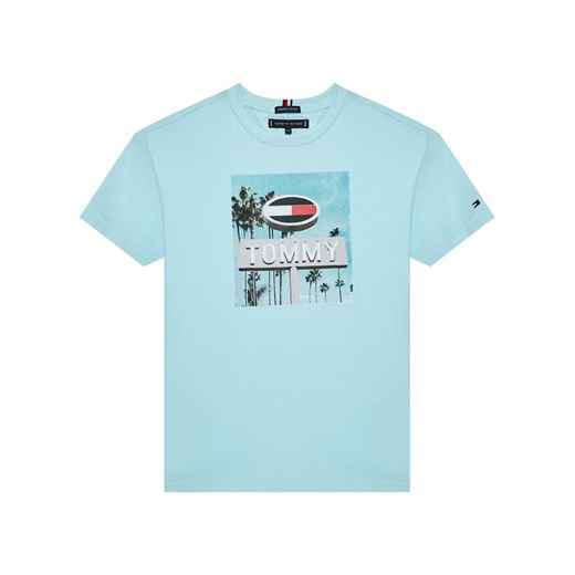 Tommy Hilfiger T-Shirt Photoprint KB0KB06517 D Niebieski Regular Fit Tommy Hilfiger 14Y MODIVO