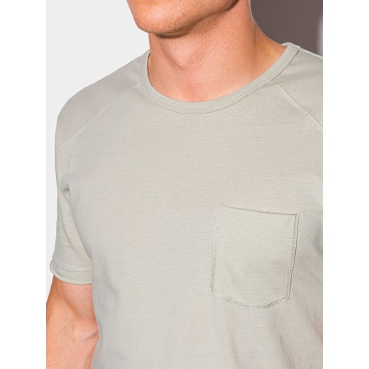 T-shirt męski bawełniany S1384 - szary S ombre