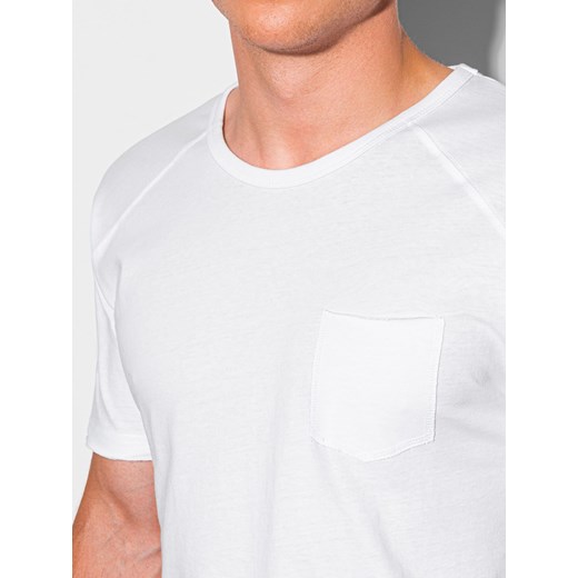 T-shirt męski bawełniany S1384 - biały S ombre