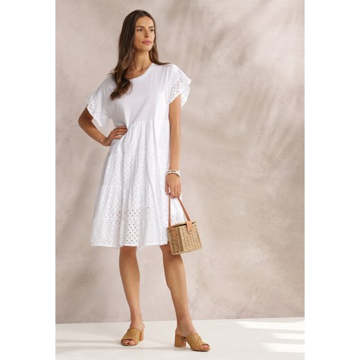 Biała Sukienka Rhesise Renee M/L okazyjna cena Renee odzież