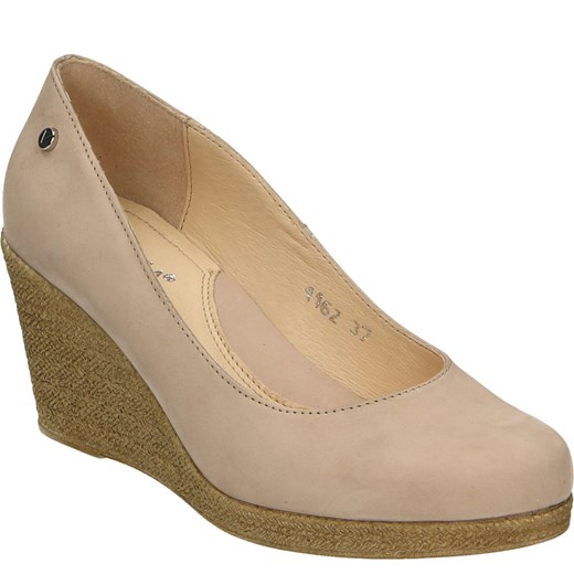 VENEZIA Czółenka na koturnie - 1162 NABUK ROSA Venezia 40 wyprzedaż Venezia