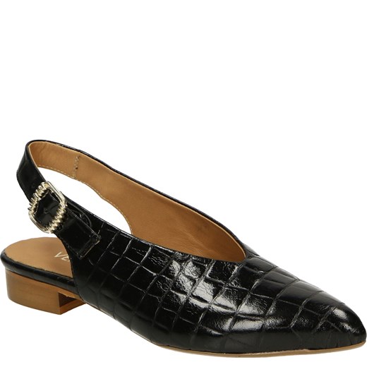 VENEZIA Baleriny z noskiem w szpic - 8031 CROX NERO Venezia 40 okazja Venezia