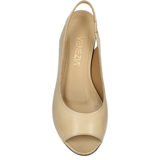 VENEZIA Sandały na koturnie - 9108 08 BEIGE Venezia 38 okazja Venezia