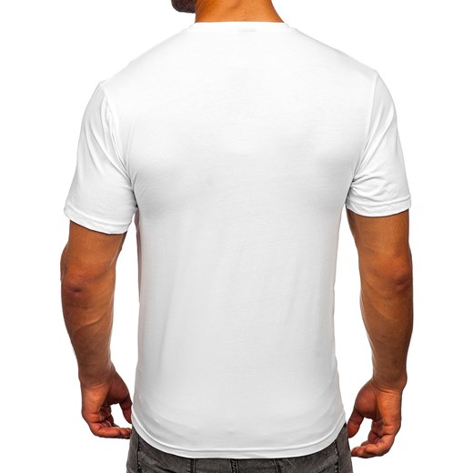Biały t-shirt męski z nadrukiem Denley 192410 L Denley promocja