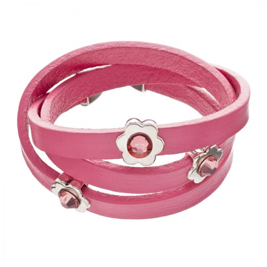 Różowa bransoletka fashion skóra kryształy AntIque Pink SWAROVSKI® ELEMENTs sotho rozowy antyalergiczny
