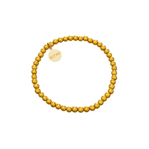 Złota modowa bransoletka złoty hematyt gładki złoto 4 mm sotho bialy bez wzorów/nadruków