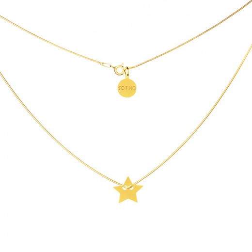 Złoty naszyjnik modowy symbol gwiazdka gwiazda łańcuszek żmijka sotho bialy modne