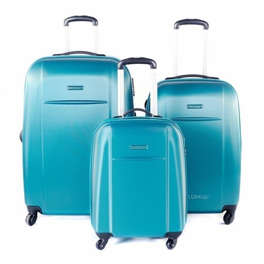 Komplet walizek Puccini ABS 02 - turkusowy lux4u-pl niebieski baza pod makijaż