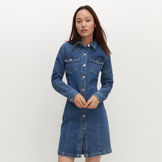 Reserved - Jeansowa sukienka mini - Niebieski Reserved 34 Reserved okazyjna cena