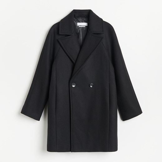 Reserved - Wełniany płaszcz - Czarny Reserved M promocja Reserved