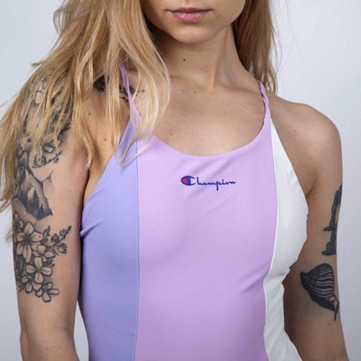 Kostium kąpielowy Champion Colour Block Cross Back Swimsuit violet Champion M okazja bludshop.com