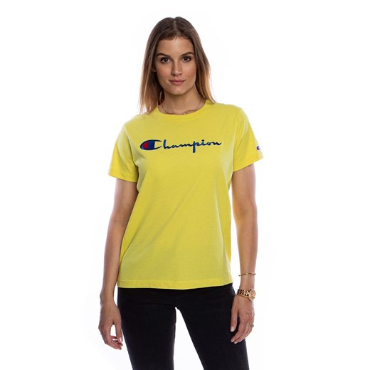 Koszulka damska Champion Script Logo Crew Neck T-Shirt żółta Champion M bludshop.com okazja