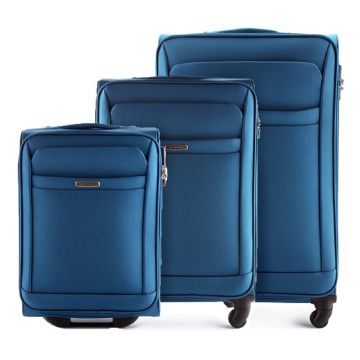 56-3-31X-9 Komplet walizek na kółkach wittchen niebieski codzienny