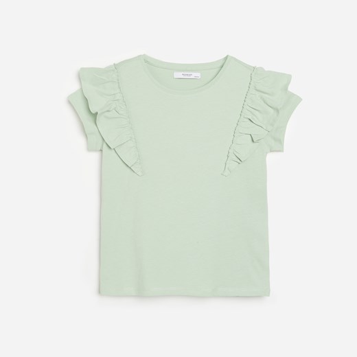 Reserved - T-shirt z bawełny organicznej - Zielony Reserved 140 okazja Reserved