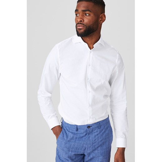 C&A Koszula biznesowa – Slim Fit – kołnierzyk włoski, Biały, Rozmiar: 36 44 C&A