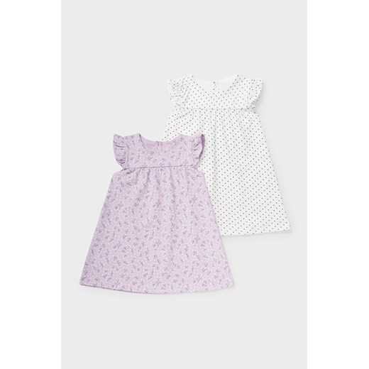 C&A Wielopak, 2 szt.-sukienka niemowlęca-bawełna bio, Purpurowy, Rozmiar: 62 Baby Club 92 C&A