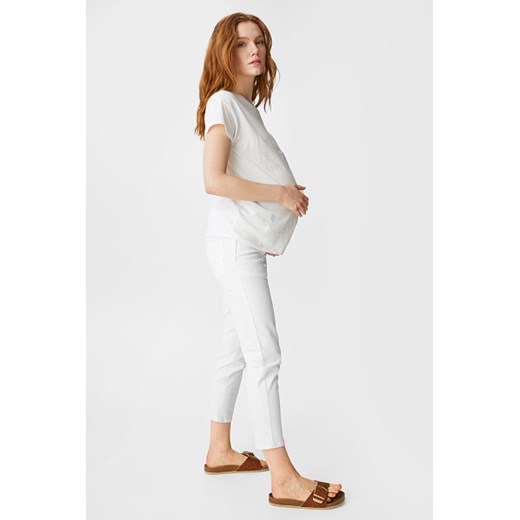 C&A Spodnie ciążowe-bawełna bio, Biały, Rozmiar: 38 The Denim 46 C&A