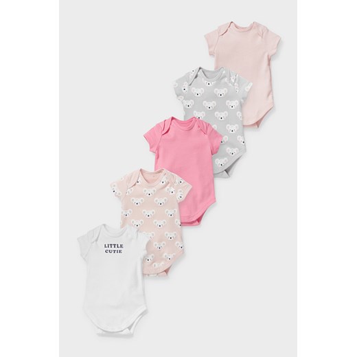 C&A Wielopak, 5 szt.-body niemowlęce-bawełna bio, Biały, Rozmiar: 56 Baby Club 74 C&A