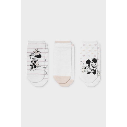 C&A Wielopak, 3 pary-krótkie skarpetki-Disney, Biały, Rozmiar: 35-38 39-42 C&A