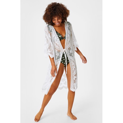 C&A Kimono-z haftem, Biały, Rozmiar: 0 0 C&A