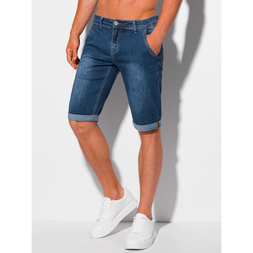 Krótkie spodenki męskie jeansowe 352W - niebieskie Edoti.com 31 promocyjna cena Edoti.com