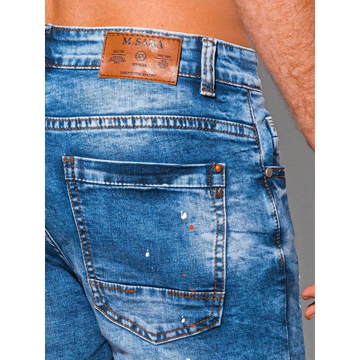 Krótkie spodenki męskie jeansowe 356W - jasnoniebieskie Edoti.com 36 okazja Edoti.com