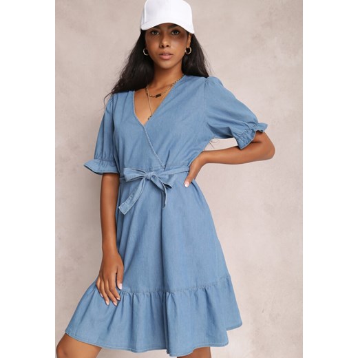 Niebieska Sukienka Naririan Renee S/M promocyjna cena Renee odzież