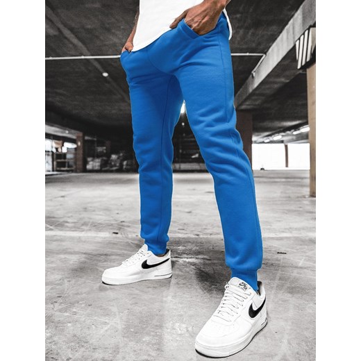 Spodnie dresowe męskie niebieskie OZONEE JS/XW01 ze sklepu ozonee.pl w kategorii Spodnie męskie - zdjęcie 117422988