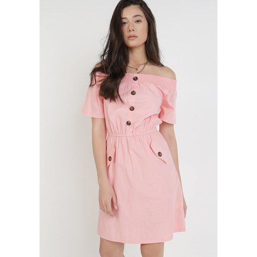 Różowa Sukienka Ophiinix ze sklepu Born2be Odzież w kategorii Sukienki - zdjęcie 117424795