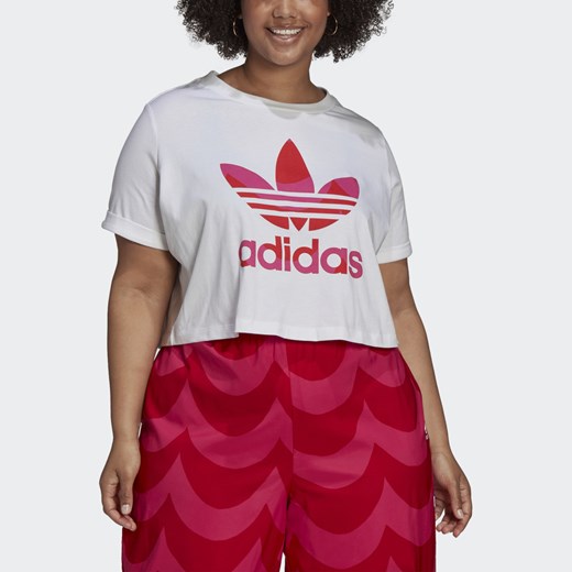 Bluzka damska Adidas w sportowym stylu z okrągłym dekoltem z krótkim rękawem 