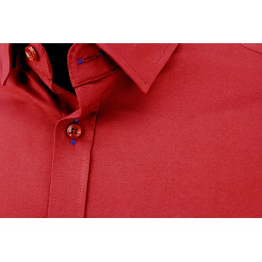 Koszula męska ruda, rdzawa bordo model 635 Megafinest XL www.megakoszule.pl